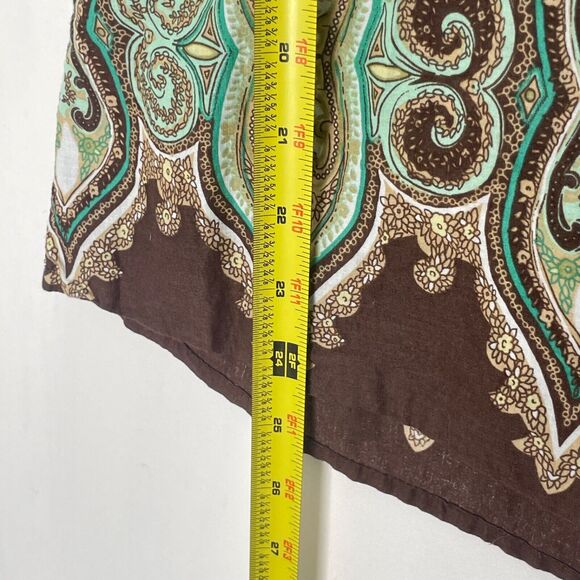 Boho Sleeveless Tank Top XL Cotton Paisley Geometric Print Festival Cottagecore - Picture 6 of 6